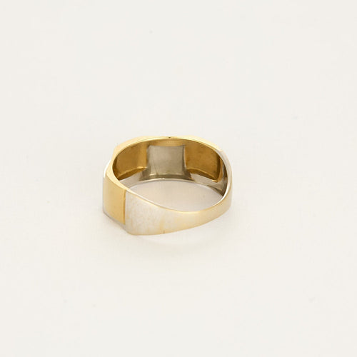 Bague 51,5 Bague en or jaune et or gris à motif géométrique 58 Facettes SOI3591