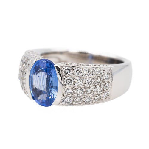 Bague 51 Bague Or blanc Saphir, Diamant 58 Facettes 3245016CN