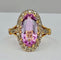 Bague 50 Bague en or 18 carats ornée d’une topaze rose et de diamants. Epoque Napoléon III. 58 Facettes AB273