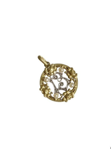 Pendentif Pendentif Art Nouveau porte bonheur "13" en or 58 Facettes