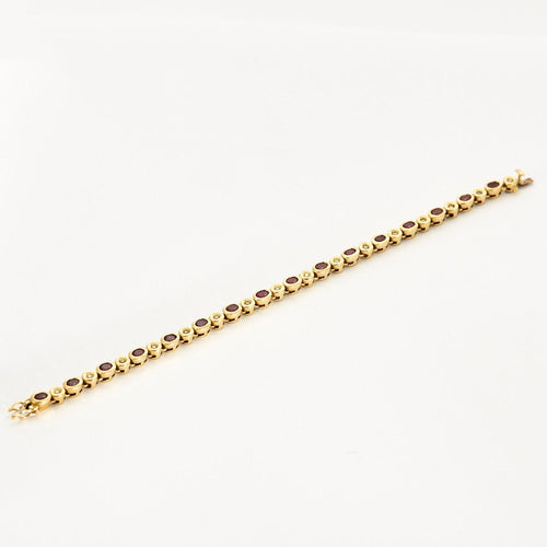 Bracelet Bracelet or jaune sertis de diamants et rubis 58 Facettes 230493