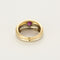 Bague 52,5 Bague double jonc en or jaune et or gris, rubis et diamants 58 Facettes VER0120