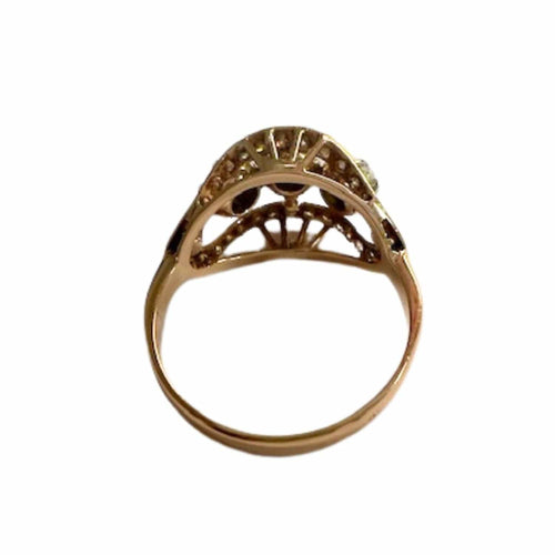 Bague BAGUE ART DÉCO, ÉPOQUE 1930-1935, OR 18 KT ET PLATINE AVEC DIAMANTS 58 Facettes Q169B