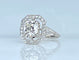Bague 49 Bague platine Art Déco diamant coussin 1,51 carat 58 Facettes AB605