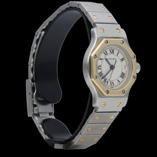 Montre Cartier Montre Santos Ronde Octagon Or Jaune 18K Et Acier 58 Facettes mt44035