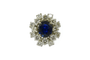 Bague 55 Bague marguerite or blanc, saphir, diamants 58 Facettes 00032901