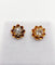 Boucles d'oreilles Puces d'oreilles or rose, fleurs et diamants taille rose (circa 1880) 58 Facettes A06248