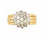 Bague 54 Bague vintage diamants fleurs or bicolore 18 carats 58 Facettes