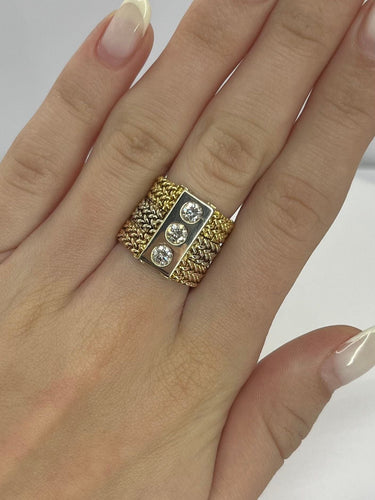 Bague Bague maille 3 ors et diamants 0,75 ct 58 Facettes 00049101
