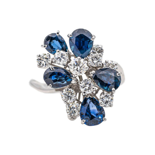 Bague 49 Bague Cocktail Or blanc Diamant, Saphir 58 Facettes 3263781CN