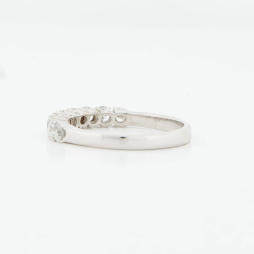Bague 54 DEMI ALLIANCE EN OR BLANC 18 CARATS 58 Facettes REF 9045