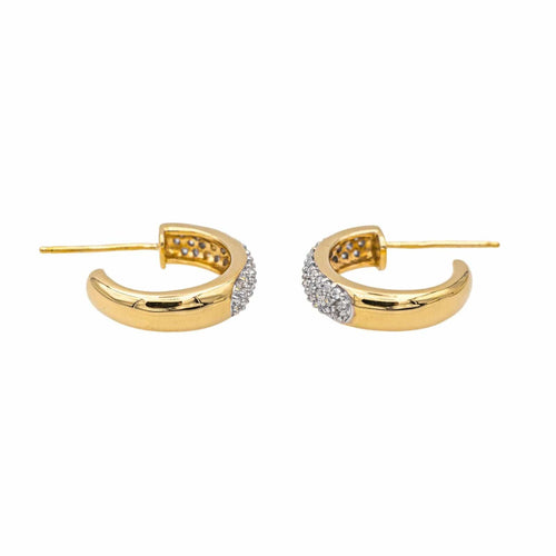 Boucles d'oreilles Boucles d'oreilles Demi créoles Or jaune, Or blanc Diamant 58 Facettes 3855444CN