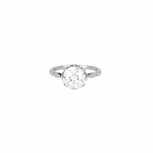 Bague 53 Bague solitaire Art Déco platine diamant 2ct 58 Facettes M8957