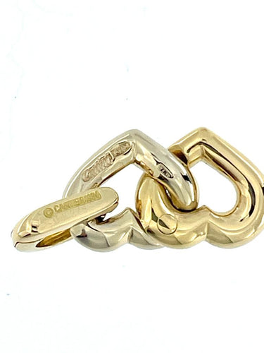 Pendentif CARTIER - 1994 Pendentif Double Coeur ors jaune et blanc 58 Facettes