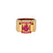 Bague 57 Bague tank or rose et rubis de syhtèse 58 Facettes ANG0481