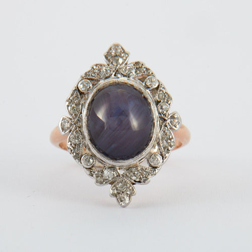 Bague 55 Bague ancienne saphir étoilé 58 Facettes