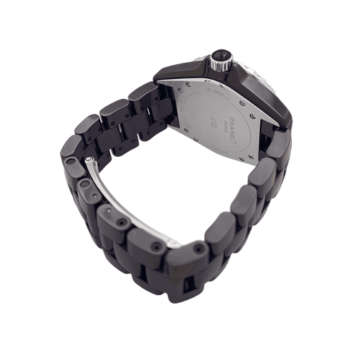 Montre Montre Chanel, "J12", céramique noire, rubis, acier. 58 Facettes 34447
