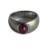 Bague 56 Bague jonc platine rubis birman cabochon 58 Facettes