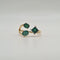 Bague 53 Bague "toi et moi" or jaune 18 carats sertie de 3 émeraudes 58 Facettes