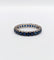Bague 56 Alliance américaine art deco or blanc 14k saphirs bleus naturels 58 Facettes A06112