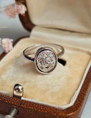 Bague 50 Bague Art Déco or Blanc Diamants 58 Facettes 304
