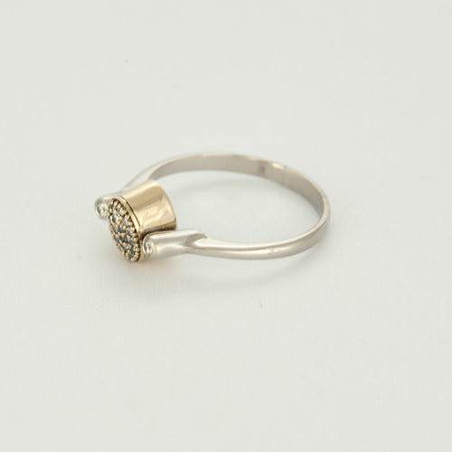 Bague 65 Bague en or jaune, or blanc, Tanzanite et diamants 58 Facettes RAM3128