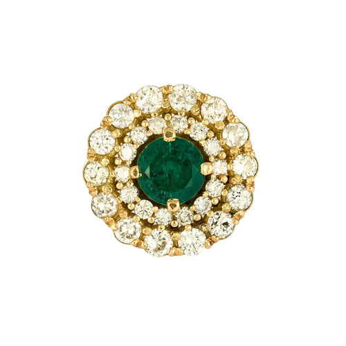 Bague Bague or jaune émeraude 3cts et diamants 4cts 58 Facettes