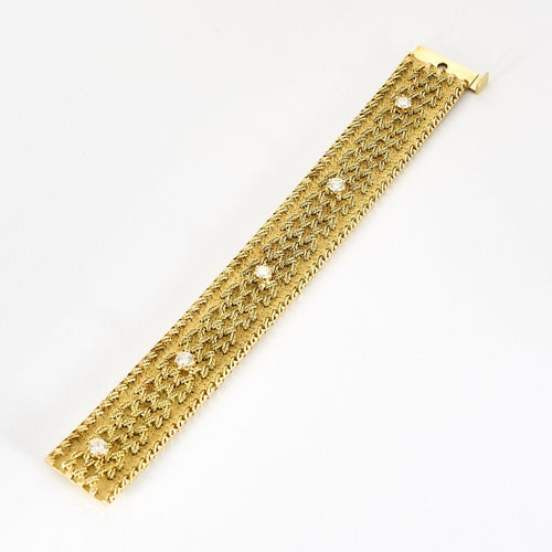 Bracelet Bracelet ruban en or jaune et diamants 58 Facettes PRG1854