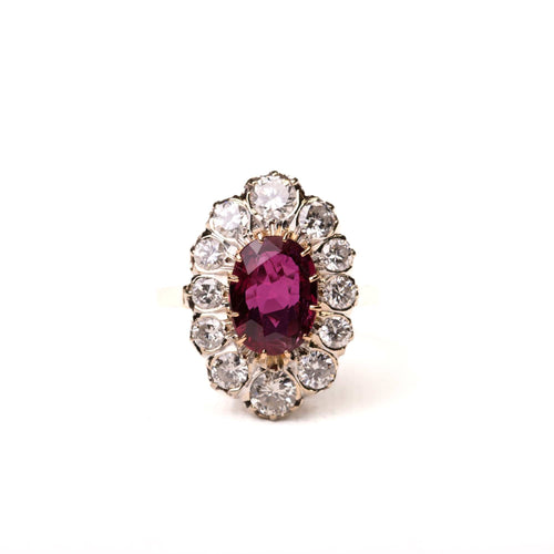 Bague 59 Bague marguerite rubis diamants en or 58 Facettes LMB-314