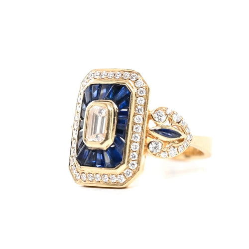 Bague 49 RAINBOW K - Bague Royale Or jaune, Saphirs et Diamants 58 Facettes 85779