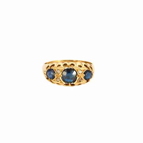 Bague 55 Bague jarretière or jaune, saphirs et diamants 58 Facettes GU138
