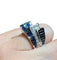 Bague 55 Bague or gris saphirs calibrés, pavage de diamants 58 Facettes 7837 A