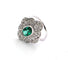Bague 57 Bague en or blanc 18 carats avec une émeraude ovale de 2,00 carats et des diamants de 1,00 carat 58 Facettes