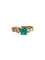 Bague 51.5 Bague vintage or jaune sertie d'une émeraude et de diamants 58 Facettes