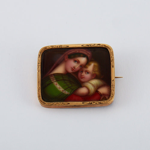 Broche Broche Miniature Vierge a l Enfant 58 Facettes