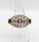 Bague 54.5 Bague marquise inversée Art déco en or 18k et platine, diamants et émeraudes 58 Facettes A06453