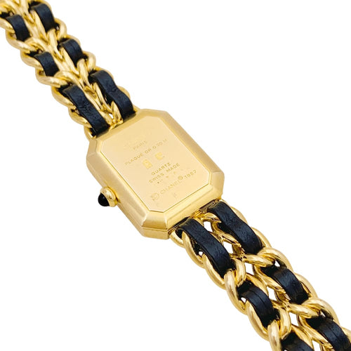 Montre Montre Chanel, "Première", plaqué or, cuir. 58 Facettes 34816