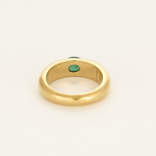 Bague 56 Bague jonc en or jaune et émeraude 58 Facettes GU284