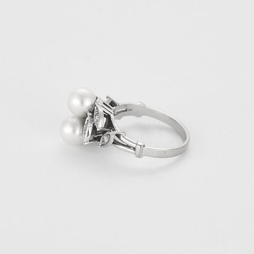 Bague 50.5 Bague en or et perles de culture blanches 58 Facettes LAN1380