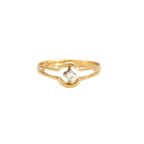 Bague 53 Bague or jaune centrée d'un diamant 58 Facettes GAW7