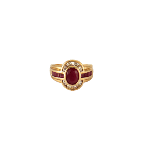 Bague 58 Bague en Or jaune, Rubis & Diamants 58 Facettes ALGU13
