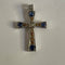 Pendentif Croix en pendentif or blanc diamants et saphirs 58 Facettes