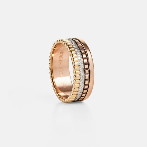 Bague 52 BOUCHERON  - Bague Quatre en trois ors pvd et diamants 58 Facettes