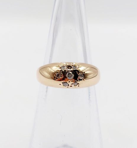 Bague 47 Bague bombée dôme or rose diamants serti étoilé (circa 1940) 58 Facettes A05459