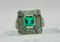 Bague 54 Bague de haute joaillerie en platine avec émeraudes et diamants 58 Facettes 50330