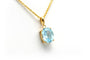 Pendentif Pendentif contemporain or jaune et aigue-marine 58 Facettes B719