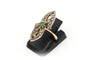 Bague 44 Bague en or jaune sertie d'une émeraude et de diamants 58 Facettes B578