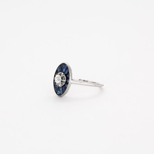 Bague Bague platine art déco saphir diamant 58 Facettes