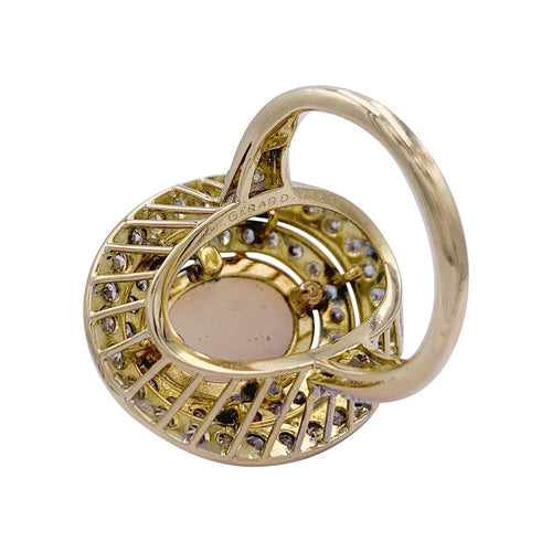 Bague 56 Bague M.Gérard corail, diamants. 58 Facettes 32500