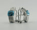 Pendientes de oro blanco con Topacio y Diamantes 58 Facettes 50225
